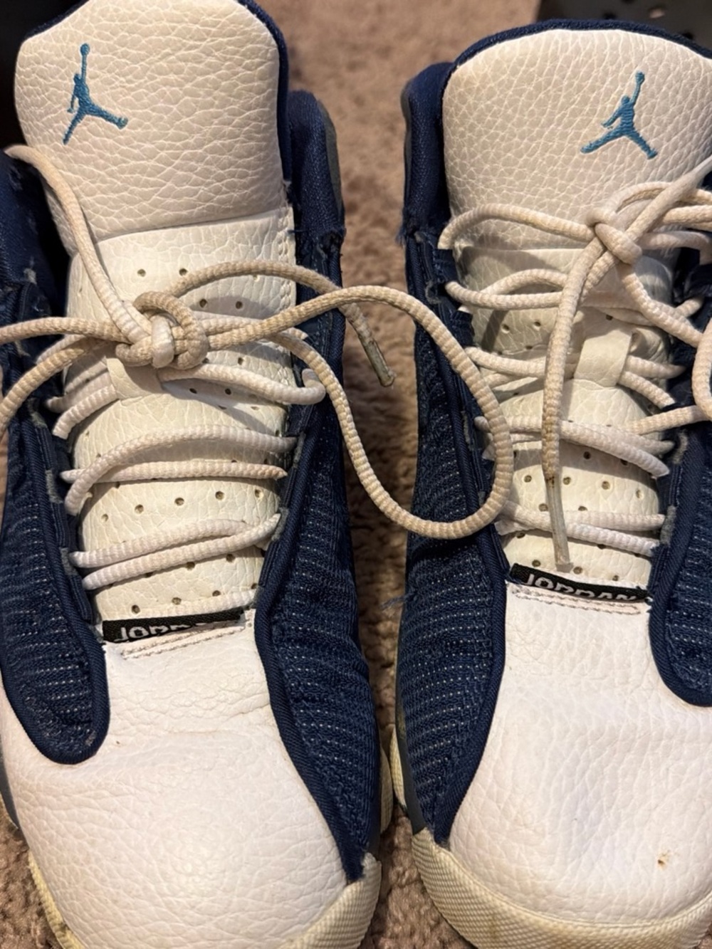 Air Jordan Retro Style Kid’s Basketball Shoes - White/Navy